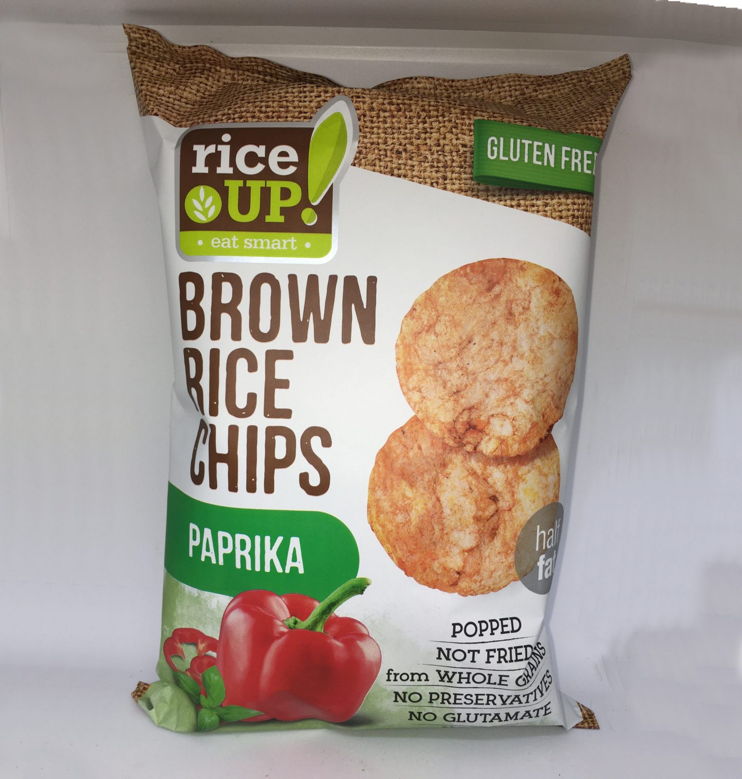 RICE UP Ryžové chipsy s paprikovou príchuťou 60 g