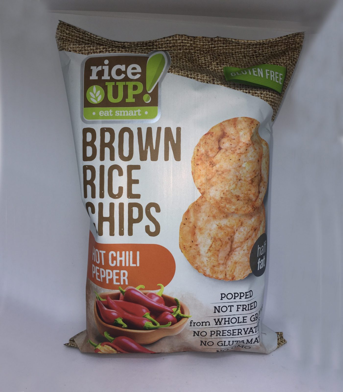 RICE UP Ryžové chipsy s ostrou príchuťou chilli 60 g