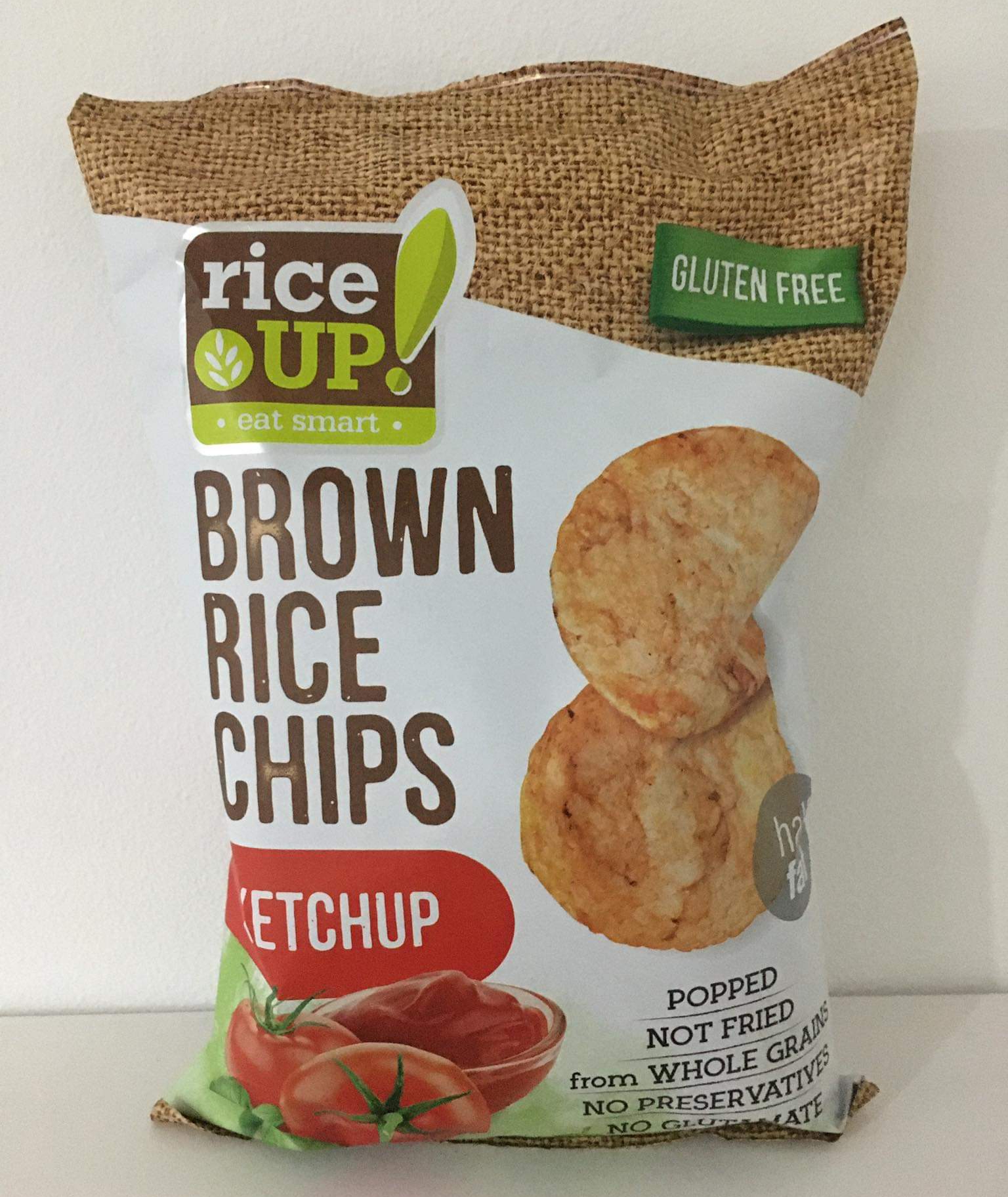 RICE UP Ryžové chipsy s ketchupom 60g
