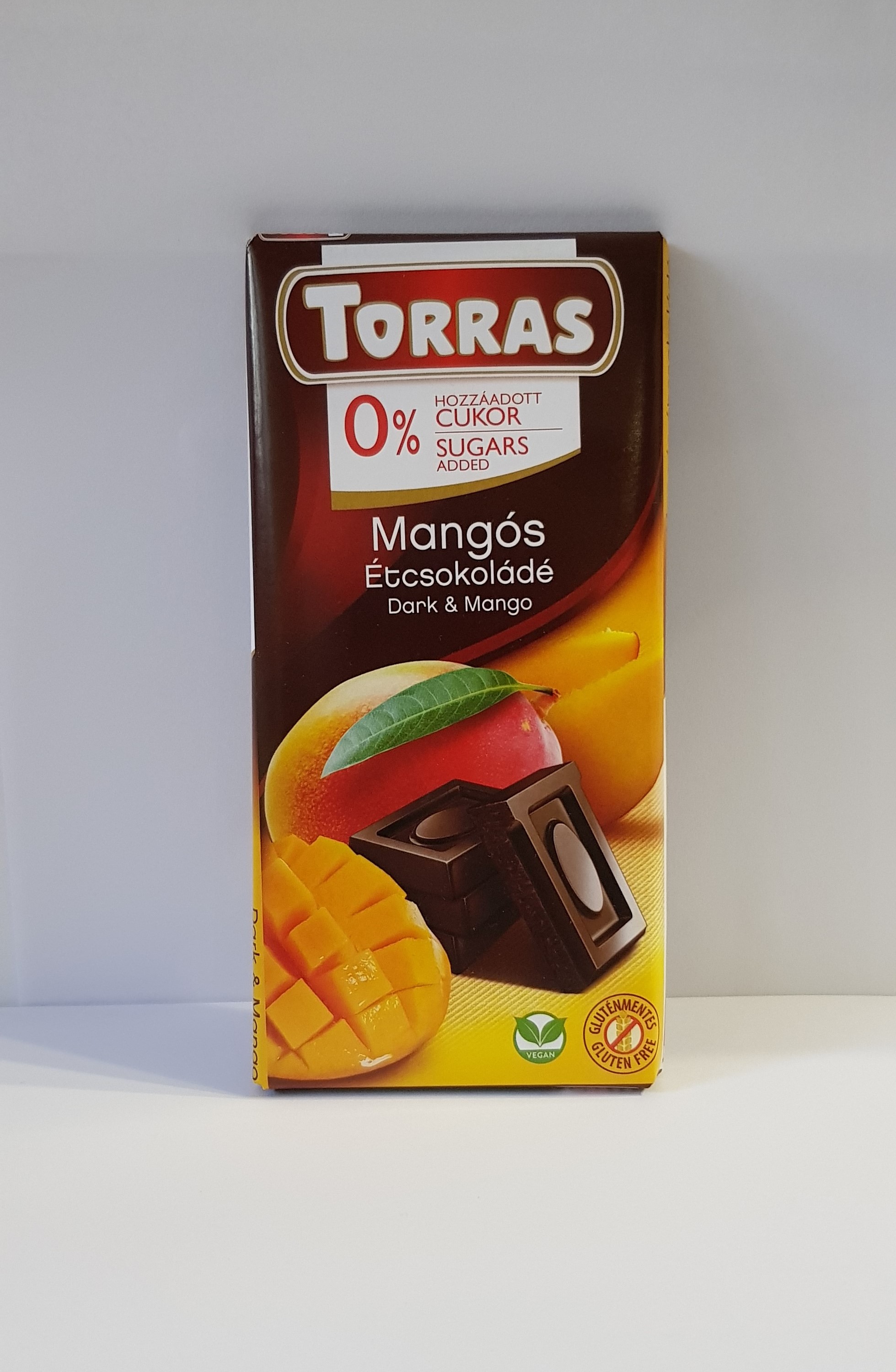 TORRAS Bezlepková horká  čokoláda s mangom 75 g