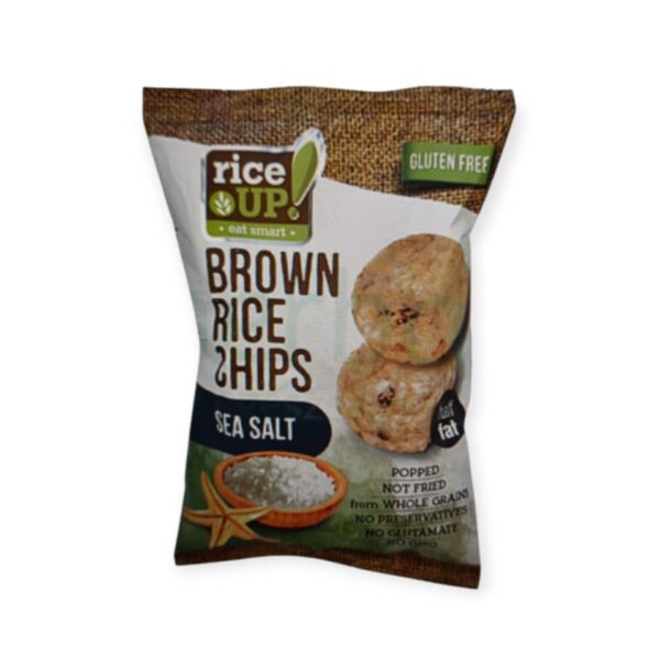 BEZLEPKOVÉ RYŽOVÉ CHIPSY MORSKÉ SLANÉ 60G – Obrázok 2