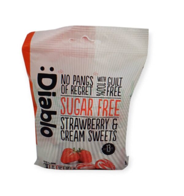 DIABLO JAHODOVÉ CUKRÍKY BEZ CUKRU 75G – Obrázok 2
