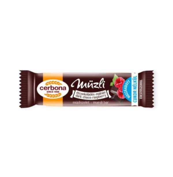 BEZLEPKOVÁ CERBONA HORKÁ ČOKOLÁDA MALINOVÁ MÜSLI TYČINKA 35G – Obrázok 2