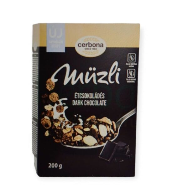 CERBONA MÜSLI Z HORKEJ ČOKOLÁDY 200G – Obrázok 2