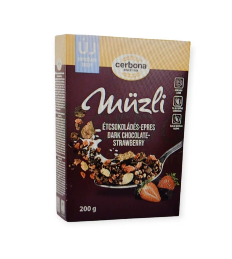 CERBONA HORKÁ ČOKOLÁDA-JAHODOVÉ MÜSLI 200G