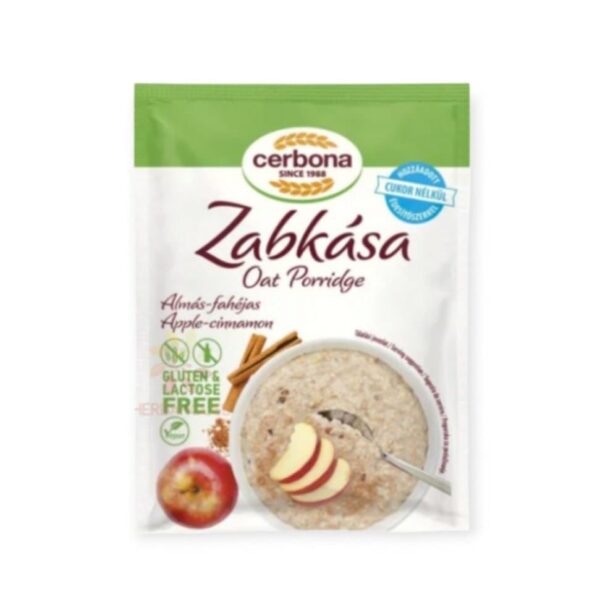 BEZLEPKOVÁ KAŠA CERBONA S JABLKOVO-ŠKORICOU BEZ PRIDANÉHO CUKRU 50G – Obrázok 2