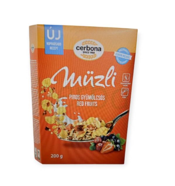 CERBONA ČERVENÉ OVOCNÉ MÜSLI 200G – Obrázok 2