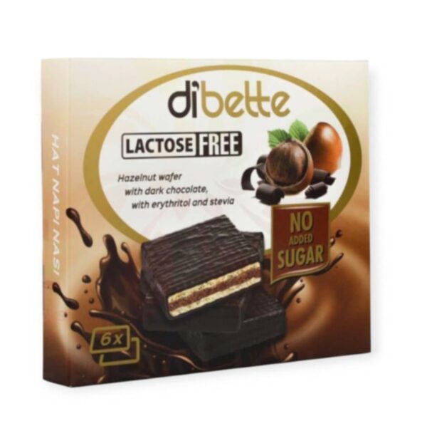 DIBETTE NAS BEZLAKTÓZOVÉ LIESKOVÉ OBLÁTKY S ERYTRITOLOM Z HORKEJ ČOKOLÁDY 96G – Obrázok 2