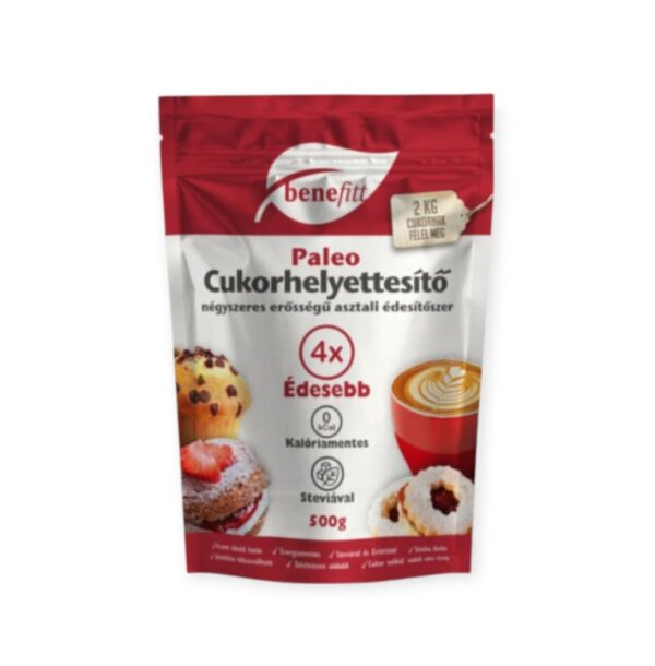 BENEFITT PALEO NÁHRADA CUKRU (ERYTRITOL, STÉVIA) 4X SILA 500G – Obrázok 2