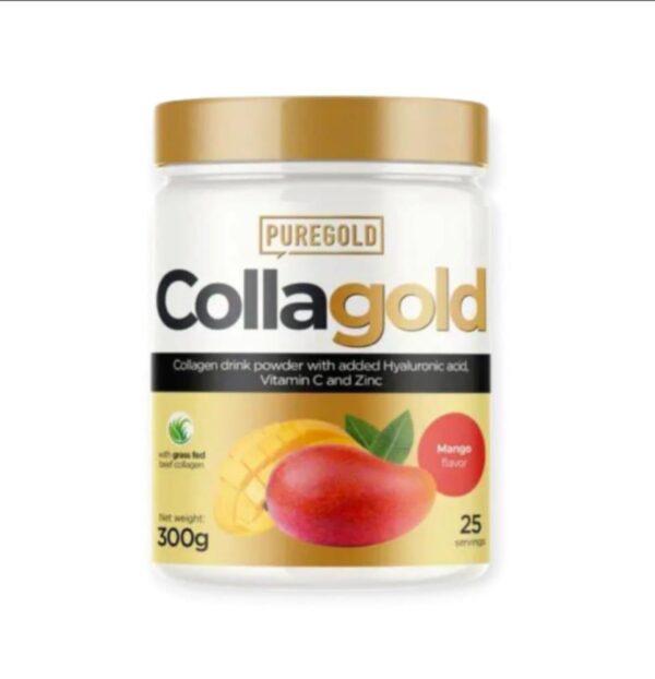 PureGold Collagold + kys. hyalurónová 300 g mango – Obrázok 2
