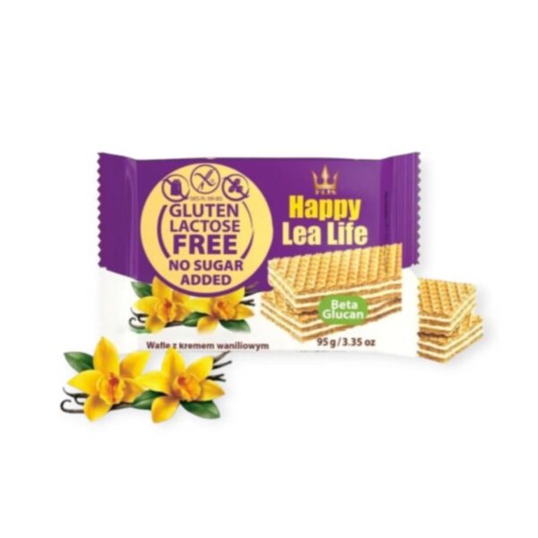 BEZLEPKOVÁ HAPPY LEA LIFE MINI VANILKOVÁ OBLÁTKOVÁ TYČINKA BEZ PRIDANÉHO CUKRU 48G – Obrázok 2