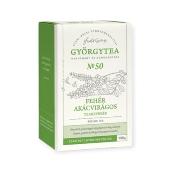 GYÖRGYTEA NO50 ČAJOVÁ ZMES Z BIELYCH AKÁCIOVÝCH KVETOV (REFLUXNÝ ČAJ) 50G – Obrázok 2