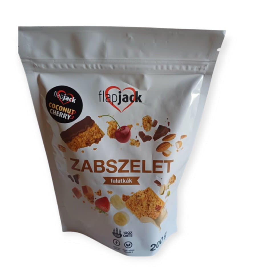 FLAPJACK SNACK S KANDIZOVANÝMI KÚSKAMI ČEREŠNÍ S KOKOSOVOU PRÍCHUŤOU - 200G