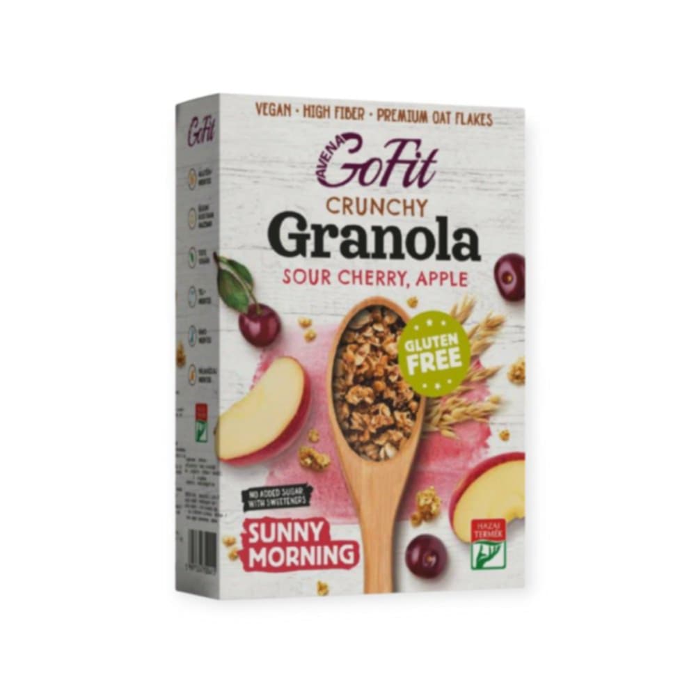 BEZLEPKOVÁ GOFIT GRANOLA S VIŠŇOVO-JABLKOVÝMI SLADIDLAMI - 250G