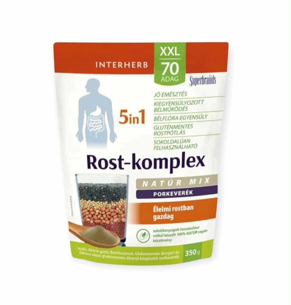 INTERHERB XXL - Vlákninový komplex - 5V1 PRÁŠKOVÁ ZMES PRÍRODNÁ /70 PORCIÍ / -350G