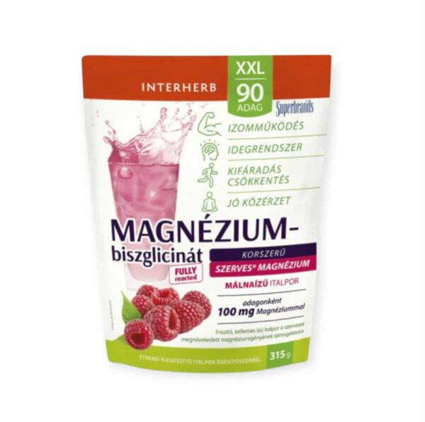 INTERHERB XXL ORGANICKÝ BISGLYCINÁT HOREČNATÝ NÁPOJ S MALINOVOU PRÍCHUŤOU V PRÁŠKU / 90 PORCIÍ / -315G – Obrázok 2