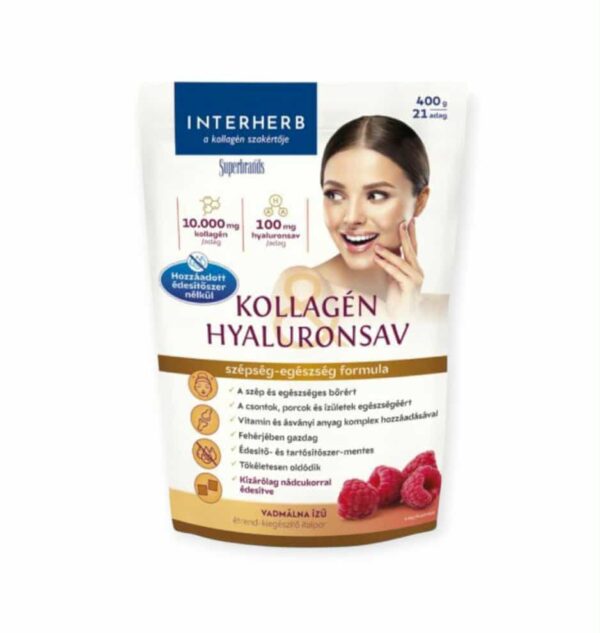 INTERHERB KOLAGÉN A KYSELINA HYALURÓNOVÁ NÁPOJ V PRÁŠKU S TRSTINOVÝM CUKROM PRÍCHUŤ DIVOKÝCH MALÍN - 400G – Obrázok 2