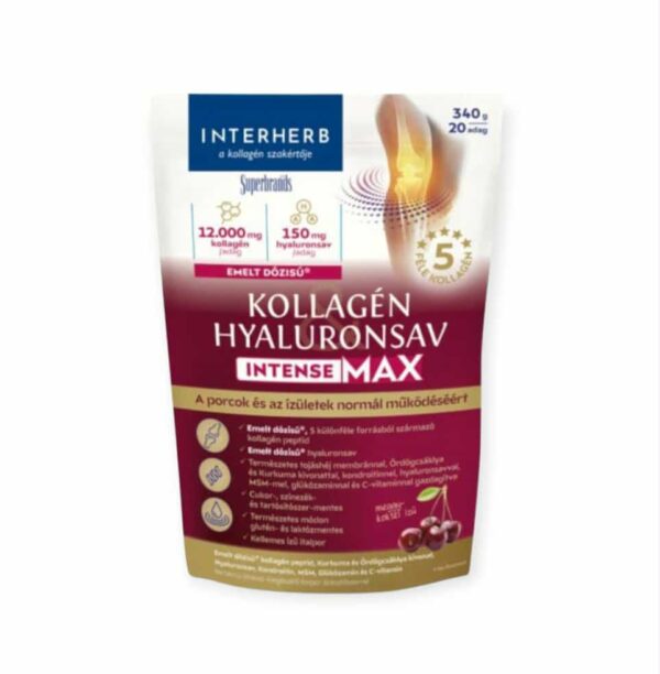 INTERHERB KOLAGÉN A KYSELINA HYALURÓNOVÁ CHRUPAVKOVÝ KĹBOVÝ NÁPOJ V PRÁŠKU INTENZÍVNY-MAX VIŠŇOVÝ KOKTEIL S PRÍCHUŤOU - 340G – Obrázok 2