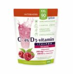 INTERHERB XXL VITAMÍN C + D3 NÁPOJ S MALINOVOU PRÍCHUŤOU V PRÁŠKU /  90 PORCIÍ / -270G