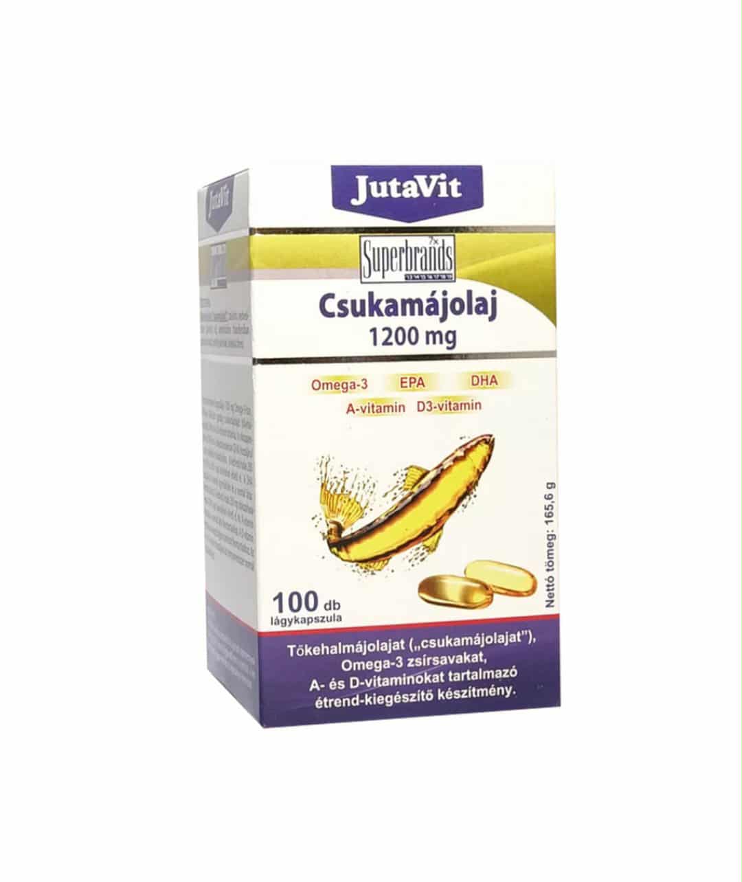 JUTAVIT OLEJ Z TRESČEJ PEČENE 1200MG KAPSULY - 100KS