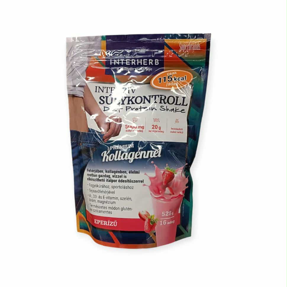 INTERHERB INTENSIVE WEIGHT CONTROL DIÉTNY KOKTEIL S JAHODOVOU PRÍCHUŤOU KOLAGÉN - 528G