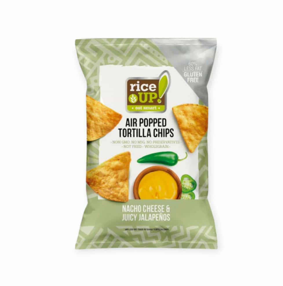 BEZLEPKOVÉ TORTILLA CHIPSY SO SYROM NACHO A PRÍCHUŤOU JALAPENO - 60G