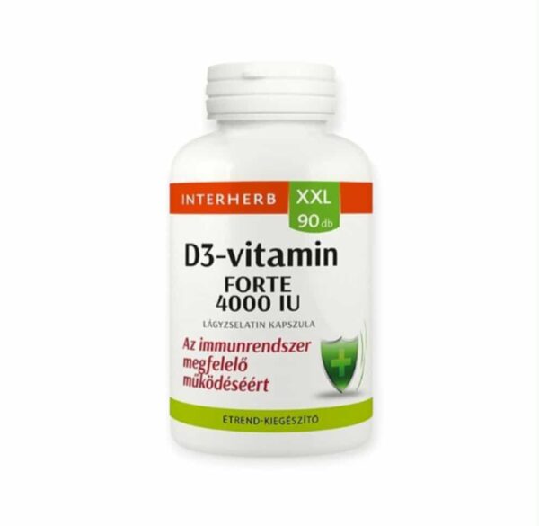 INTERHERB XXL VITAMÍN D3 FORTE 4000 IU KAPSULY - 90KS – Obrázok 2