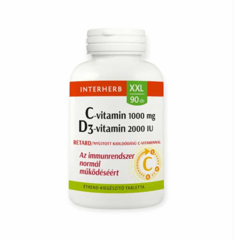 INTERHERB XXL VITAMÍN C 1000MG+Vitamín D3 2000 IU - 90KS